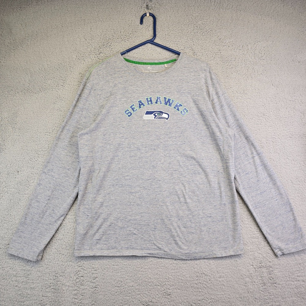 Seattle Seahawks Shirt Womens Large Gray Long Sleeve Tommy Bahama‎ Football NFL